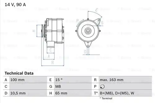 генератор BOSCH 0 986 036 790