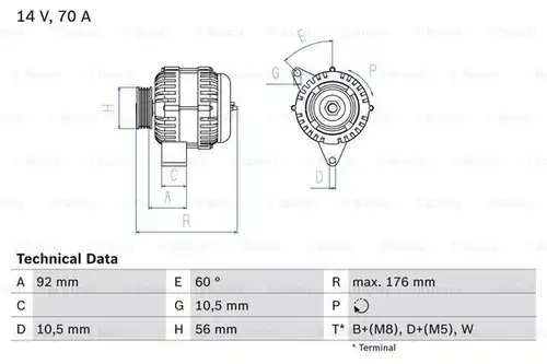 генератор BOSCH 0 986 036 820