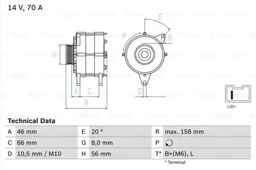 генератор BOSCH 0 986 036 851