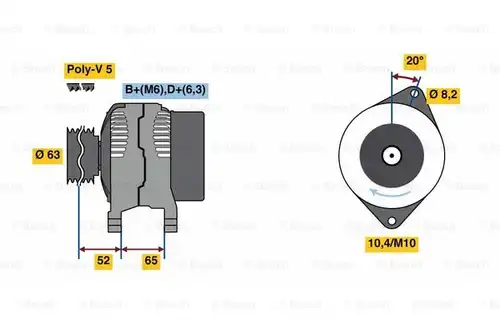 генератор BOSCH 0 986 036 871