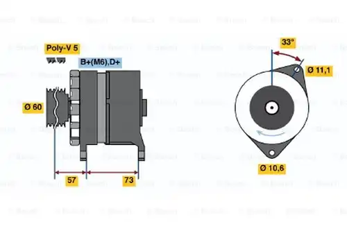 генератор BOSCH 0 986 037 130