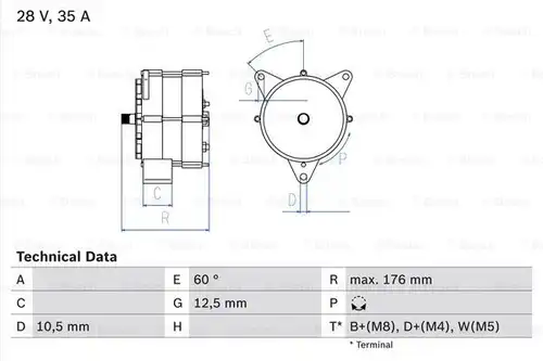 генератор BOSCH 0 986 037 440