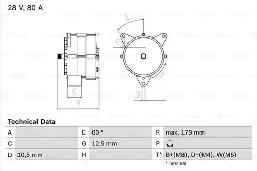 генератор BOSCH 0 986 037 770