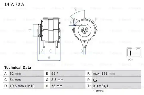 генератор BOSCH 0 986 037 791