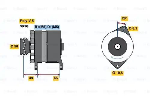 генератор BOSCH 0 986 037 801