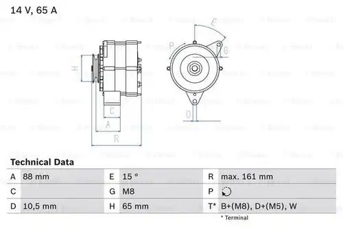 генератор BOSCH 0 986 038 080