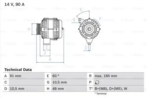 генератор BOSCH 0 986 038 160