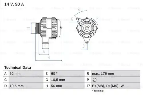 генератор BOSCH 0 986 038 170