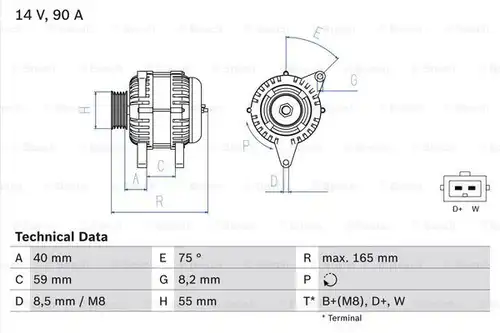 генератор BOSCH 0 986 038 380