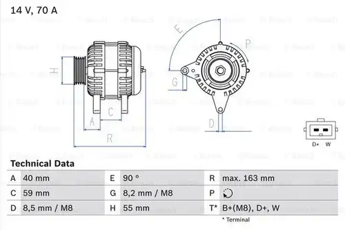 генератор BOSCH 0 986 038 390