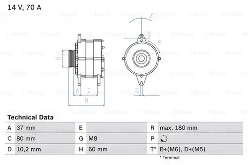 генератор BOSCH 0 986 038 401