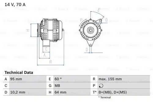 генератор BOSCH 0 986 038 730