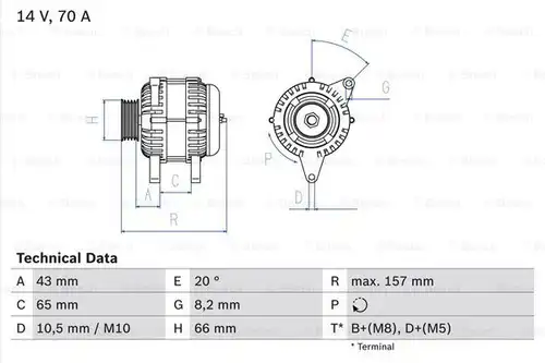 генератор BOSCH 0 986 038 740