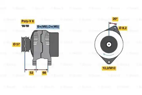 генератор BOSCH 0 986 038 750