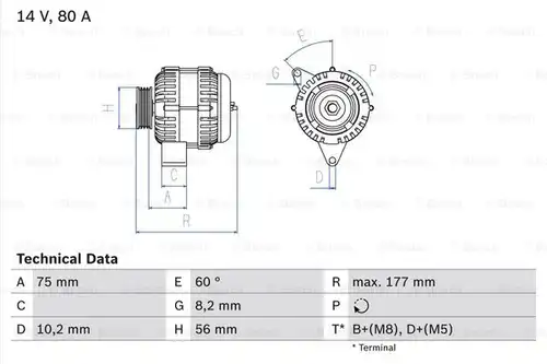 генератор BOSCH 0 986 038 771