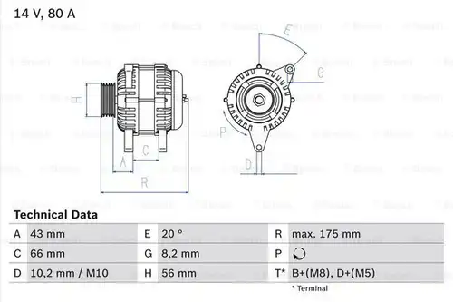 генератор BOSCH 0 986 038 781