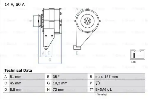 генератор BOSCH 0 986 038 841