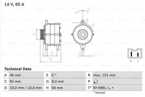 генератор BOSCH 0 986 038 851