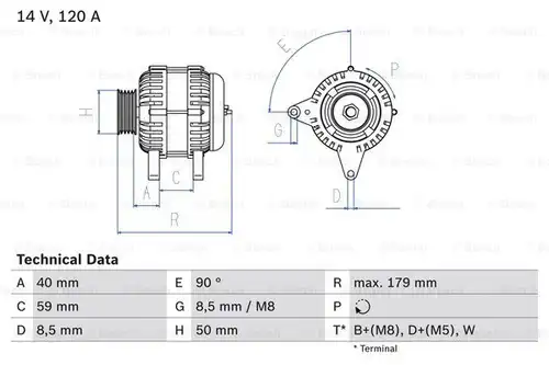 генератор BOSCH 0 986 038 950