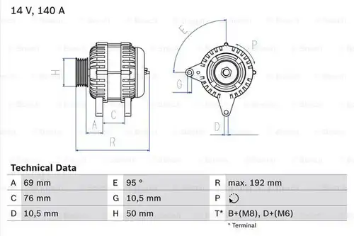 генератор BOSCH 0 986 039 000