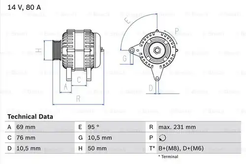 генератор BOSCH 0 986 039 100