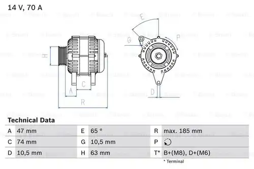 генератор BOSCH 0 986 039 220