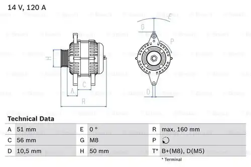 генератор BOSCH 0 986 039 240