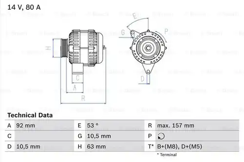 генератор BOSCH 0 986 039 300