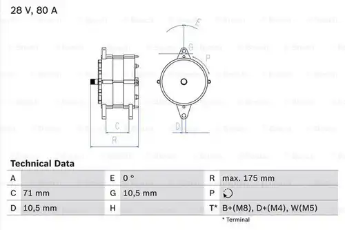 генератор BOSCH 0 986 039 340