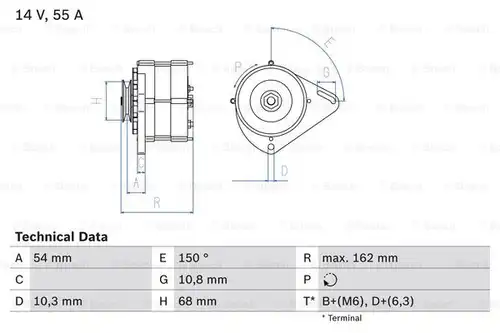 генератор BOSCH 0 986 039 501