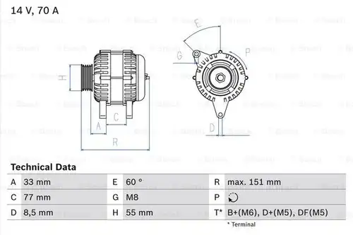 генератор BOSCH 0 986 039 510