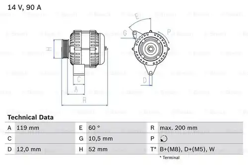 генератор BOSCH 0 986 039 660