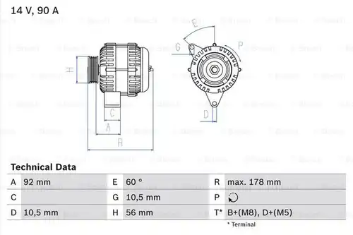 генератор BOSCH 0 986 039 750