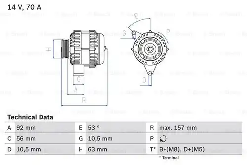 генератор BOSCH 0 986 039 760