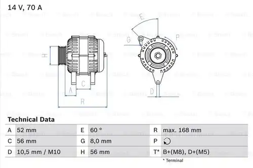 генератор BOSCH 0 986 040 201