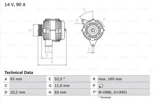 генератор BOSCH 0 986 040 210