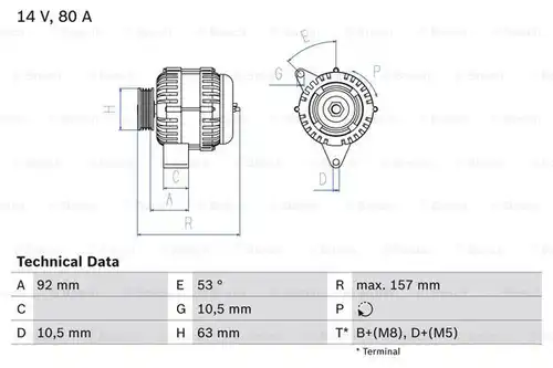 генератор BOSCH 0 986 040 220