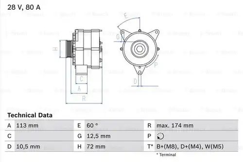 генератор BOSCH 0 986 040 260