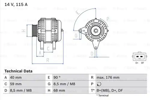 генератор BOSCH 0 986 040 270