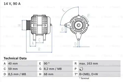 генератор BOSCH 0 986 040 330