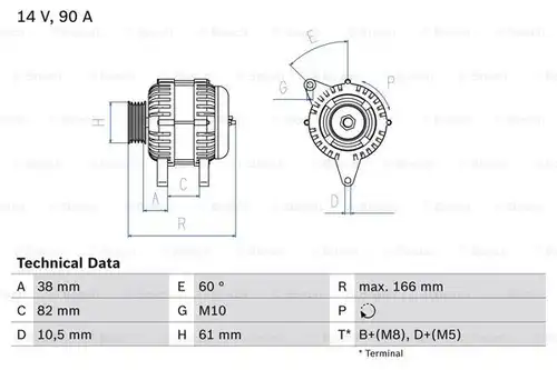 генератор BOSCH 0 986 040 340