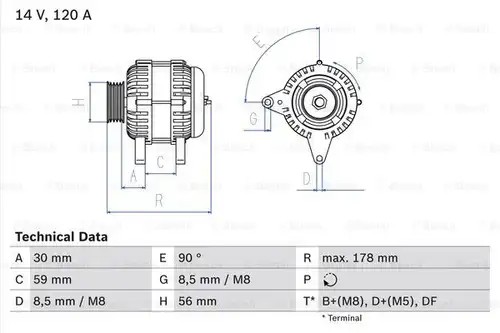 генератор BOSCH 0 986 040 350