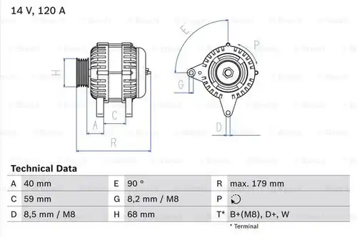 генератор BOSCH 0 986 040 360