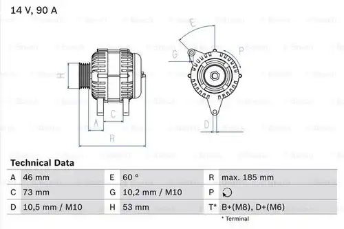 генератор BOSCH 0 986 040 380