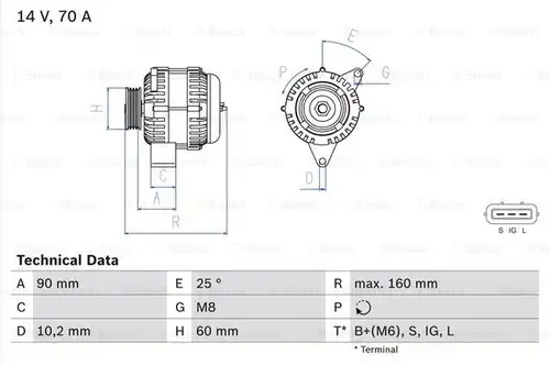 генератор BOSCH 0 986 040 461