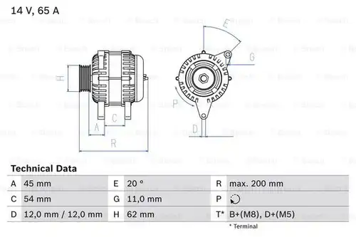 генератор BOSCH 0 986 040 671