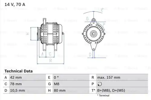 генератор BOSCH 0 986 040 850