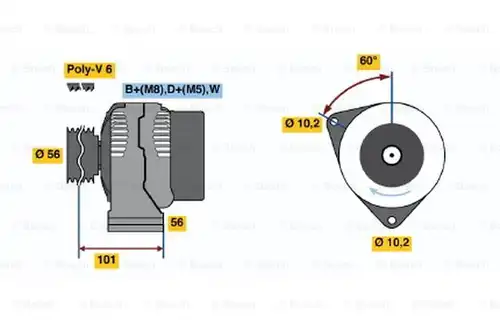 генератор BOSCH 0 986 041 040