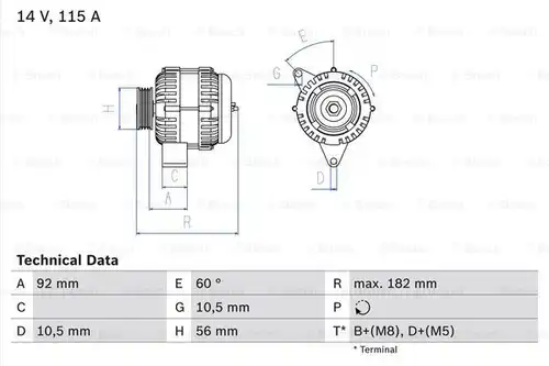 генератор BOSCH 0 986 041 120