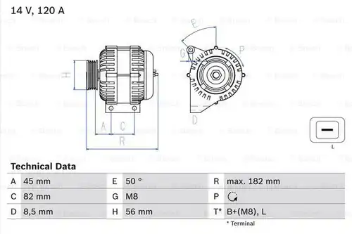 генератор BOSCH 0 986 041 150